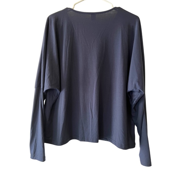 SHEIN Women’s Navy Guipure Lace Panel Drop Shoulder Tee - Picture 2 of 12